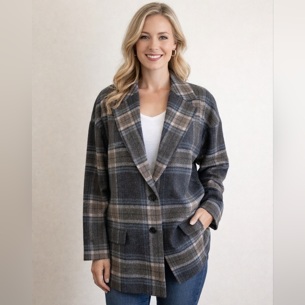 Pendleton Woolen Mills Womens 100% Wool Classic Flannel Blazer Size Petite XL